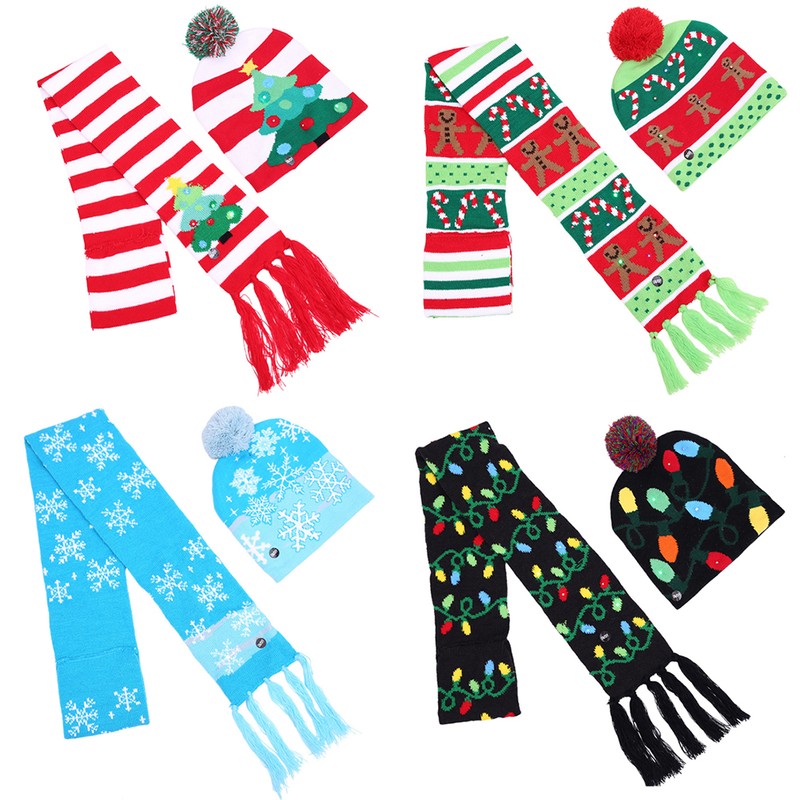 Hat Scarf Set Flexible Ultral Warmth Comfort Lightweight For Winter