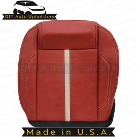 DIY Auto Upholstery 2010 to 2014 Fits Ford Mustang Driver Bottom Leather Seat Cover Brick Red