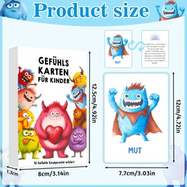 ZTBFHLZQ Gefühlskarten für Kinder, Emotional Cards for Children, 32 emotionskarten + ERKLÄRTEXTE, Card Game for Emotional Children, for Nursery & Primary School, Promote Social-Emotional Development