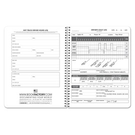 BookFactory DOT Truck Driver Hours Log Book/Truck Driving Hour Tracker, Wire-O 100 Pages, 8.5 x 11 (LOG-100-7CW-PP(DOT-Truck-Driving-Hours))