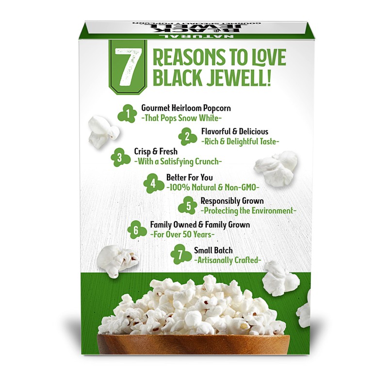Black Jewell Gourmet Microwave Popcorn, Healthy Popcorn Snack, Natural, 10.5