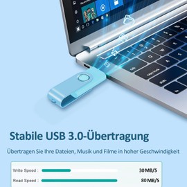 ABLAZE USB Stick 32 GB Pack of 5 High Speed USB 3.0 Memory Stick Multicoloured Rotate Metal Memory Stick Pack of 5