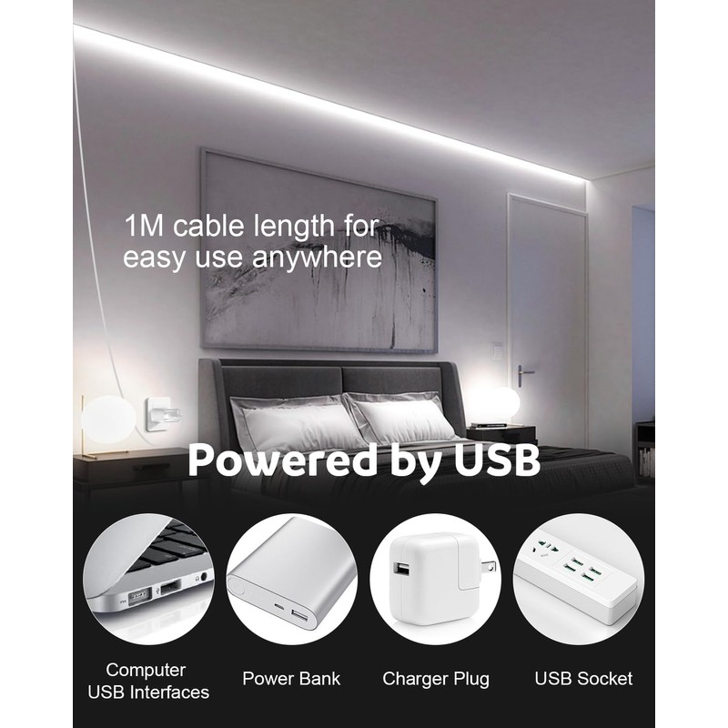 Aclorol USB Led Light Strip COB Led Strip Lights 5V
