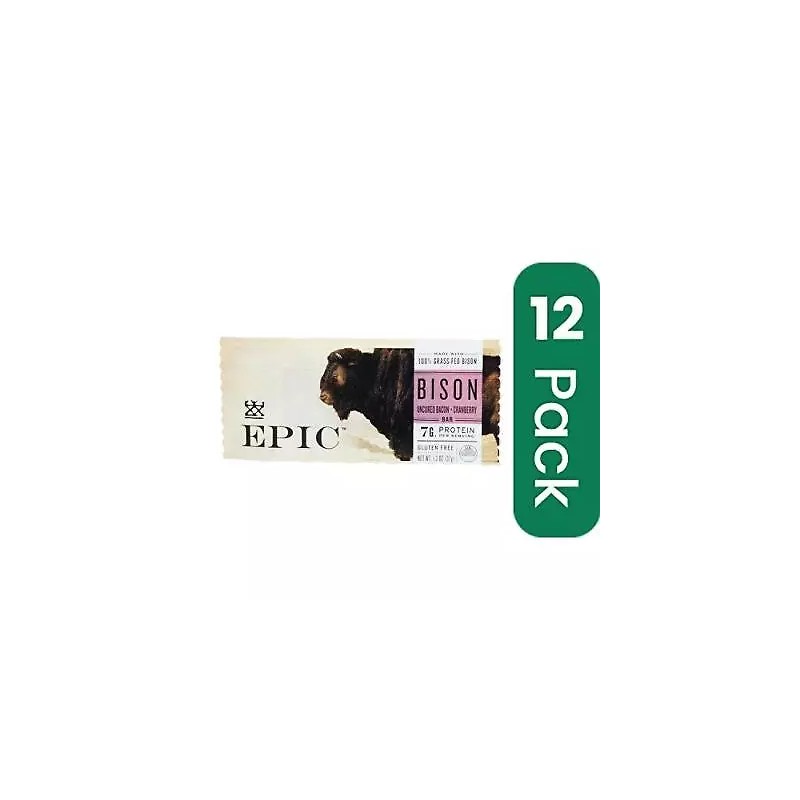 Epic - Bar Bison Uncured Bacon Cranberry Grass-Fed 1.3 oz