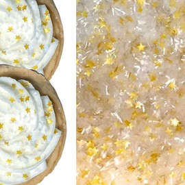 Crystal Clear & Gold Metallic Edible Shimmer Sparkle Glitter for Cakes and Cupcakes .15 oz Jar