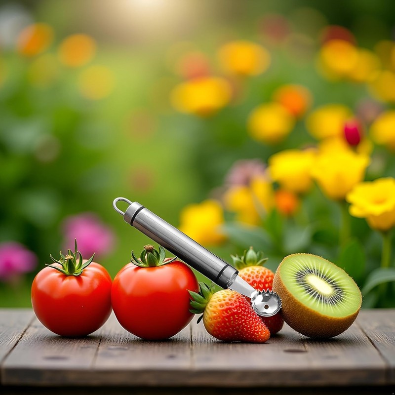 Stainless Steel Strawberry Huller and Tomato Stem Corer Tool Multi-Function