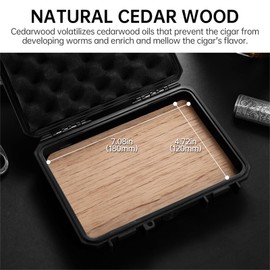 CIGARLOONG Portable Cigar Humidor PVC & Cedar wood,Holds up to 5 Cigars,Durable Cigar Box(Brown)
