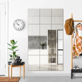 TRAHOME Wall Mirror Tiles, 16"x12"x12PCS Full Length Home Gym Mirror for Garage, Bedr...