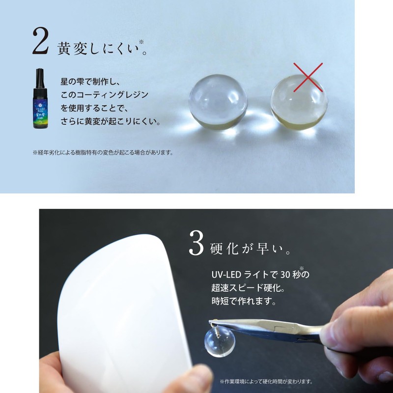 Pajico 403368 Resin Liquid UV-LED Coating Resin, Star Drop, Gloss,