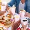JCTHKUKU 100 Pcs Gingham Paper Drinking Cups, Pink Checkered Disposable