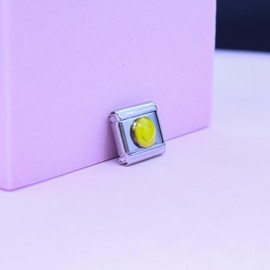 Fablinks Italian Charm Bracelet Charms, Stainless Steel Smiley Face Link, 9mm Emoji Y2K Bracelets Links (Smiley Face Emoji)