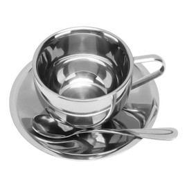 Generic Espresso Cups, 180ml Insulated Coffee Cup Set, Stainless Steel Double Walled Mugs, Tea Cup Set, Expresso Shots Cup with Saucer and Spoon for Cappuccino Coffee, Tea, Milk,, Generich0ocxwfen4