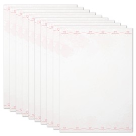 50 x Letter Paper DIN A5 Printed on Both Sides - Blank Writing Paper Set for Writing and Printing for Wedding, Birthday, Invitations (A5, Hearts)