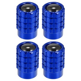 X AUTOHAUX Tire Valve Stem Caps for Car SUV, 17mm, Aluminum Alloy, Blue, 4pcs