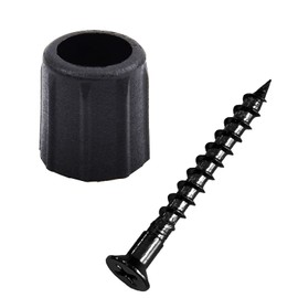 Myard 3/4" Anti-UV Black Baluster Connectors 50pcs for 25 Round Balusters with Stainless Steel Screws, No Drilling Fast Installation for Deck Handrail Staircase Balusters