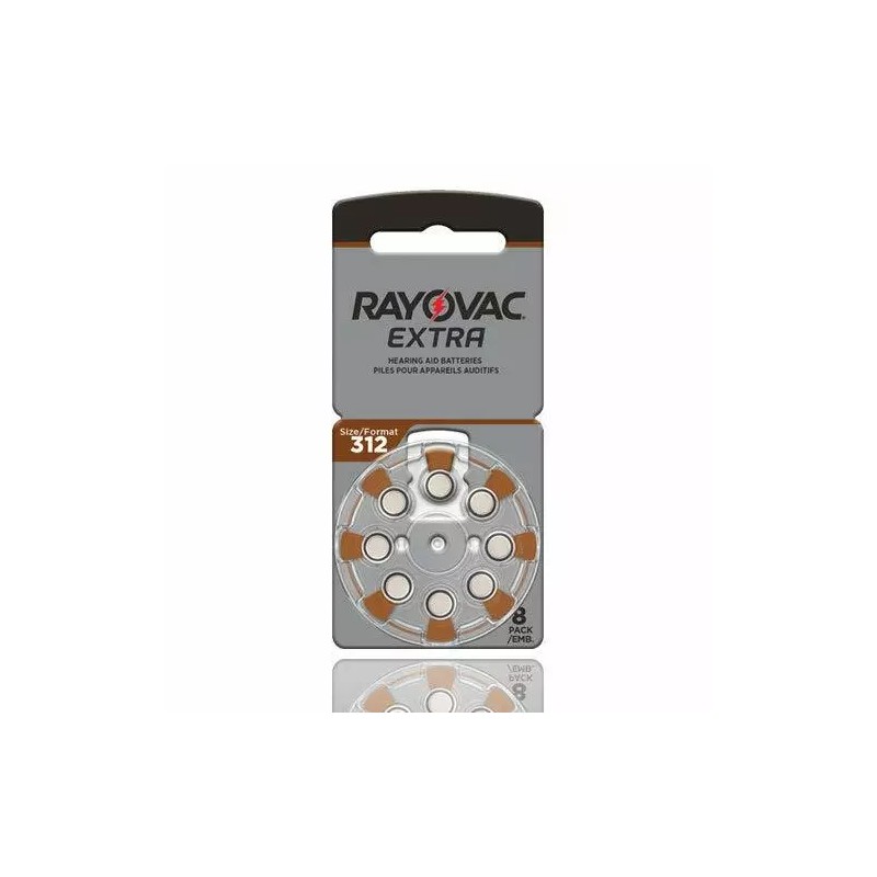 Rayovac Extra Hearing Aid Batteries, Size 312 (80 Total Batteries)