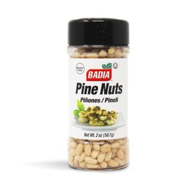 Badia Pine Nuts, 2 oz – Premium Pine Nuts for Cooking, Salads, Baking, Pesto, Mediterranean Dishes, Snacks & Healthy Recipes – No Salt or Additives