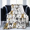 Funny Dogs Bull Terrier Sofa Blanket,Cozy Flannel Bed Blanket, Unisex