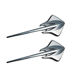 Pair C2 C3 & 2014-2019 C7 Corvette Stingray Sting Ray Fender Emblems 3D Badge Nameplate compatible with Corvette ((Chrome))