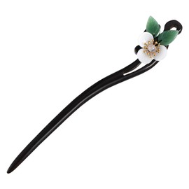 PACKOVE 1pc Vintage Ebony Hairpin Flower Design Handmade Retro Hairpin for Women Accessory for Daily Use and