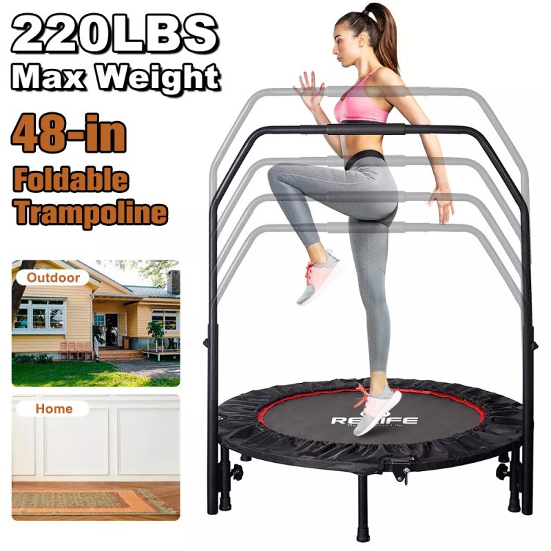 Relife Sports 48" Foldable Fitness Trampoline for Adults Kids Exercise