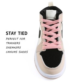 VSUDO VSUDO 150cm Length Flat Sakura Pink Trainers Shoelace, 8mm Wide Shoe Laces for Sneakers, Premium Trainer Shoe Strings, Replacements Athletic Sport Shoelaces for Women or Men (1Pair-Sakura Pink-150cm)