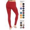 Women's Cotton Full Length Leggings Red Medium