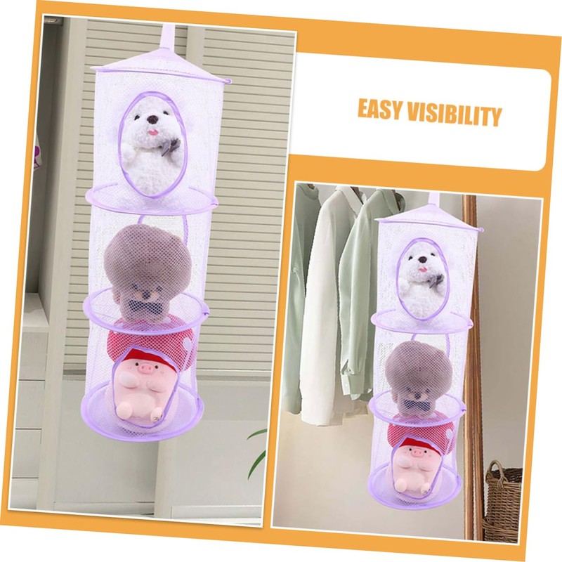 SUPVOX 4pcs Hanging Storage Net for Animals Durable Mesh Organizer