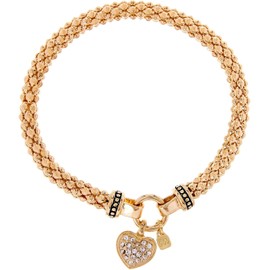 Nine West - Pulsera elástica para mujer con diseño de corazón pavé