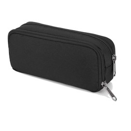 Gunwon 1 Pcs Black Stationery Pencil Case Bag,Storage Pencil Large Pencil Cases Durable Shell Big Capacity Zip Compartment Bag,Black Stationery Pencil Case Bag for School Office Stationary Supplies