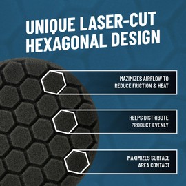 Chemical Guys Hex-Logic Finishing Pad Black (6.5 Inch) (3 Pack) – Ultra Soft Foam Pads for Wax, Sealant & Glaze Application On Large Panels