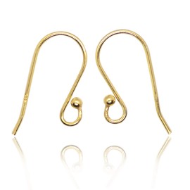 10Pcs Gold Vermeil Earring Hooks, Earring Hooks for Jewellery Making, French Wire Earring findings, Nickel-Free & Hypoallergenic Earring Hooks for DIY Earring Jewellery Making - 20mm
