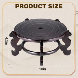 Yoiemivy 10 Inch Wooden Plant Stand Vase Stand Indoor Chinese Fishbowl Planter Stands for Display Oriental Style Indoor Plant Pot Pedestal Stand (10 Inch)