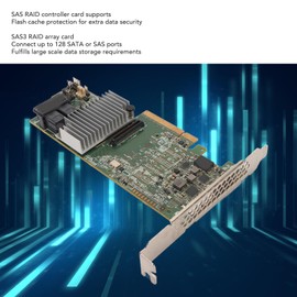 Zyyini SAS3 RAID Array Card, 8 Ports PCIE 3.0 1G MegaRAID 9217 8I RAID Controller Card, Multiple RAID Levels, MegaRAID 9361 8i, PCI Express 3.0 X8, SATA or SAS Ports