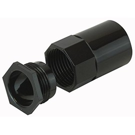RND Conduit Female Adaptor BLK 20MM, Conduit Fittings Adapting Components Cable Management, Qty X 1