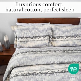 Southshore Fine Living, Inc. 100% Cotton Duvet Cover Twin/Twin XL Size - Silky Soft Floral Bedding Cotton Comforter Cover, Twin/Twin XL Size, 300 Thread Count Sateen, Grey