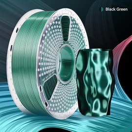 Dual-Color,Triple-Color,Four-Color 1KG/3KG Bundle/6KG Bundle 1.75mm SILK Filament Bundle Compatible with 99% 3D printers:_Dual-Color | Black+Green