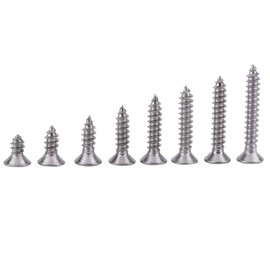 Pack of 200 M3 Stainless Steel SS304 Flat Head Wafer Head Self-Drilling Sheet Metal Tek Screw Assortment (Flat Head Self-tapping Screws)