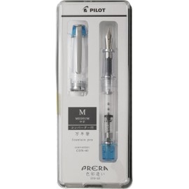 PRERA Iro-Ai Pilot Fountain Pen Transparent Light blue Medium Point P-FPR-1-TLB-M With Original Stylus Ballpoint Touch Pen