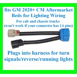 fits GM 20+ CM Truck Bed Box Cab Pigtail Blue Adapter Harness Wiring Lighting