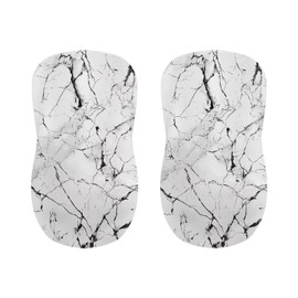 FUIALDOLG Stretch Bar Stool Covers Set of 2,White Marble Pattern Stretch Removable Washable Bar Stool Chair Covers,Counter Height Chairs Covers for Kitchen Dining Room Cafe Furniture