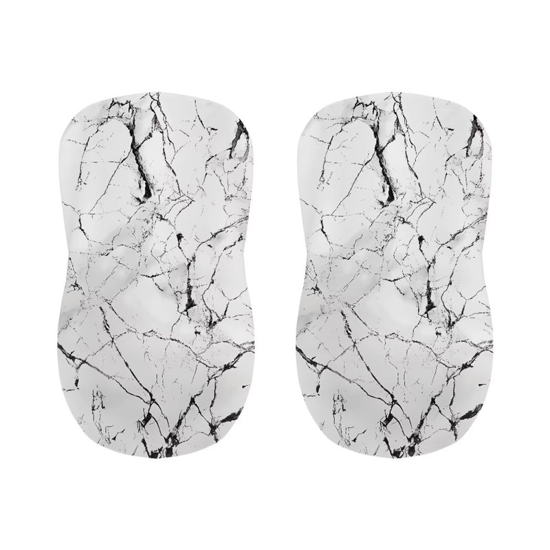 FUIALDOLG Stretch Bar Stool Covers Set of 2,White Marble Pattern