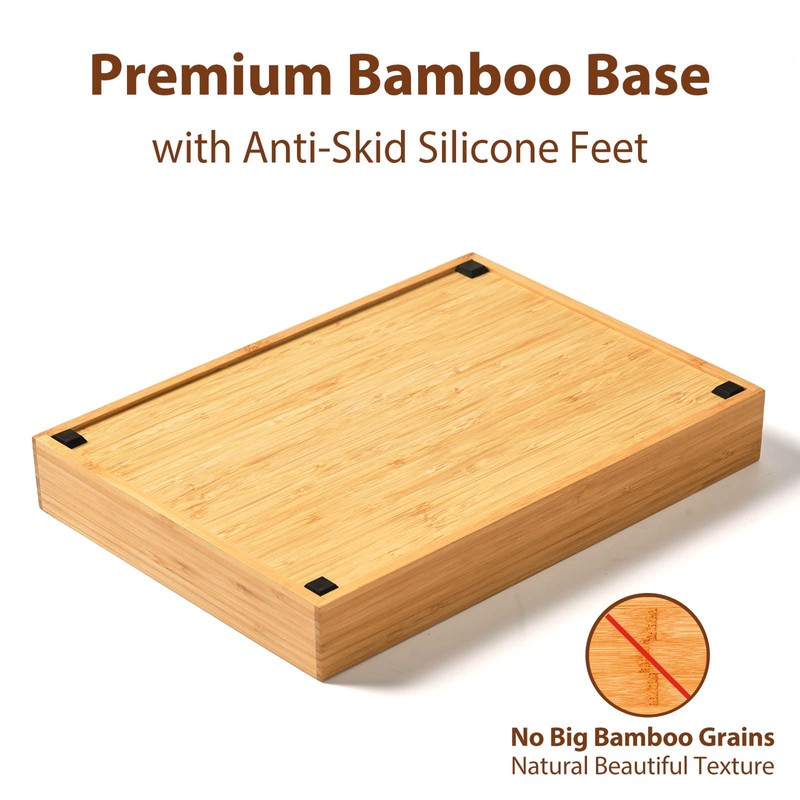 Umilife Bamboo Kitchen Drawer Organizer, 9 Inch Silverware Utensils Tray