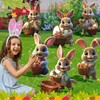 Giggleye Easter Bunny Garden Stake, 2D Easter Advertising Signs, Easter