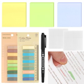 Oaklynet 800 Sheets Sticky Notes and 1 Black Marker, Sticky Notes 76 x 76 mm, Sticky Notes Small, Colourful Notes, Book Tabs, Sticky Marker for Office, School, Office, Home