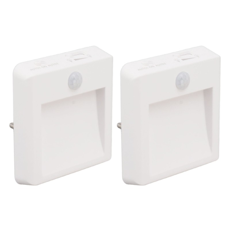 2 Pcs Plug in Night Light Mini Motion Sensor Night