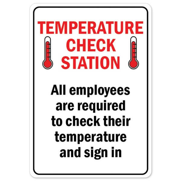 COVID-19 Notice Sign - Temperature Check Station | Peel and