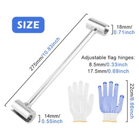CALIDAKA Hinges Gap Adjusting Wrench Door Hinge Repair Spanner Adjustable Wrench Tool Upgrade Double-head Door Hinge Repair Spanner Key for Round Bolt Standard Gauge(SIZE:S(8.5-17.5mm))
