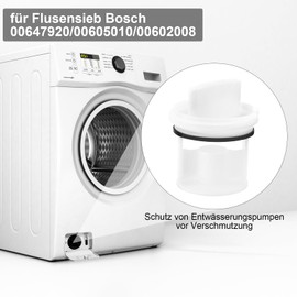 Lint Sieve Washing Machine for Bosch Siemens Constructa Neff, Lint Filter Screen for Washing Machine Washer Dryer 00647920/647920/00605010/605010/00602008 [Energy Class A+++]
