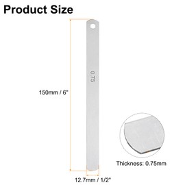 HARFINGTON 8 Blades Metric Steel Feeler Gauge, 0.75mm Thickness Filler Gauge, Offset Valves, Guitar Gauge Gage Measuring Tool, for Gap Width Thickness Measuring